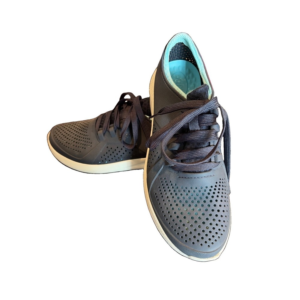 Crocs LiteRide Pacer Sneakers Womens 9 Navy Light Blue Lace Up 205234 (C6)